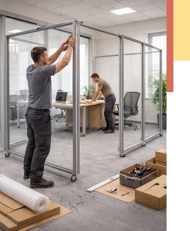 Мобильные офисные перегородки в Элисте от 12945 руб. — установка под ключ | ОТДЕЛОЧНИК-Элс