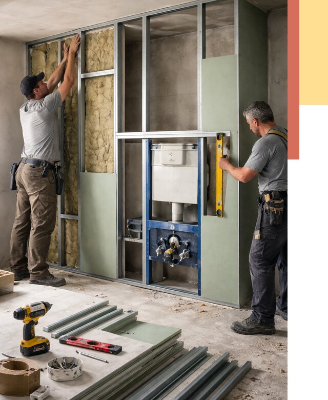 Установка сантехнических перегородок в Элисте от 8803 руб. | ОТДЕЛОЧНИК-Элс