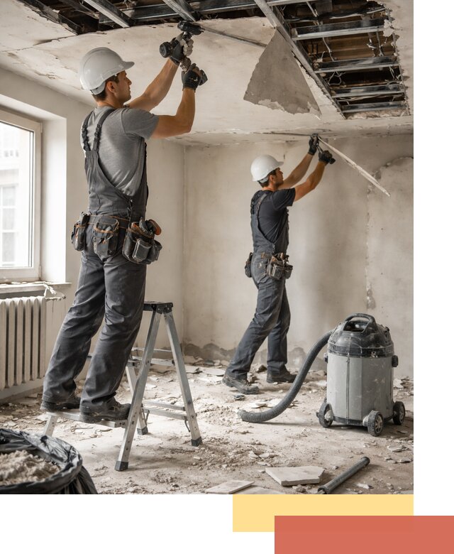 Демонтаж гипсокартонного потолка в Элисте быстро и аккуратно