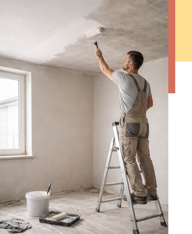 Грунтовка потолка в Элисте от 2589 руб. — быстро и недорого | ОТДЕЛОЧНИК-Элс