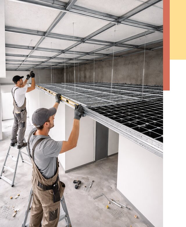 Монтаж потолка грильято в Элисте от 466 руб./м² — быстрая сборка под ключ | ОТДЕЛОЧНИК-Элс