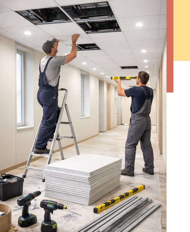 Ремонт потолка Армстронг в Элисте от 4660 руб. — быстро и недорого | ОТДЕЛОЧНИК-Элс