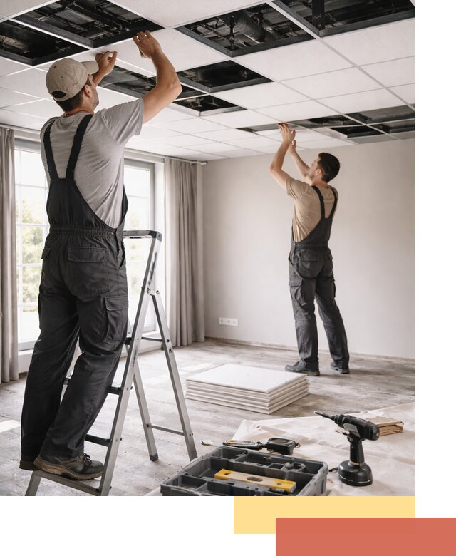 Замена плит подвесного потолка в Элисте быстро и качественно