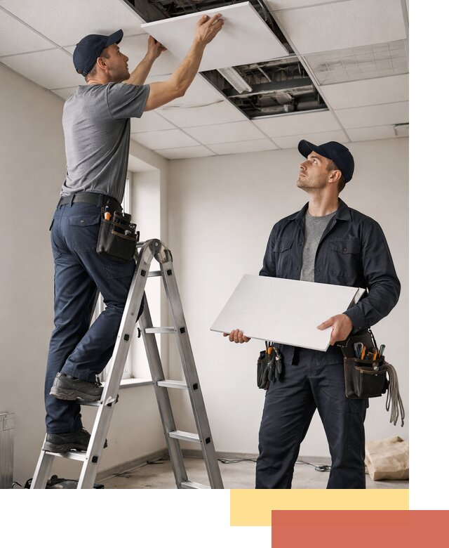 Обслуживание подвесного потолка в Элисте — ремонт и чистка