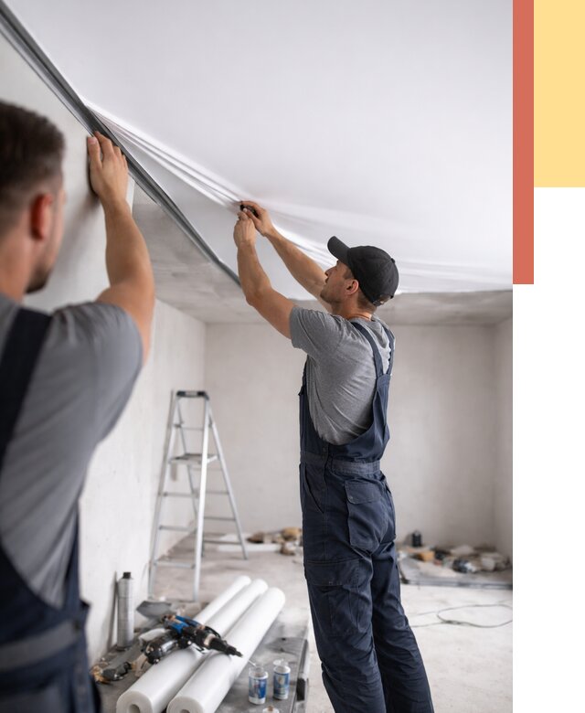 Монтаж матового натяжного потолка в Элисте от 4660 руб./м² — быстро и недорого | ОТДЕЛОЧНИК-Элс