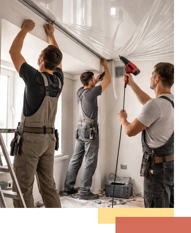 Монтаж глянцевого натяжного потолка в Элисте быстро и качественно