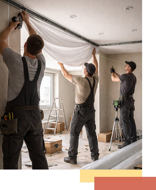 Монтаж парящего натяжного потолка под ключ в Элисте