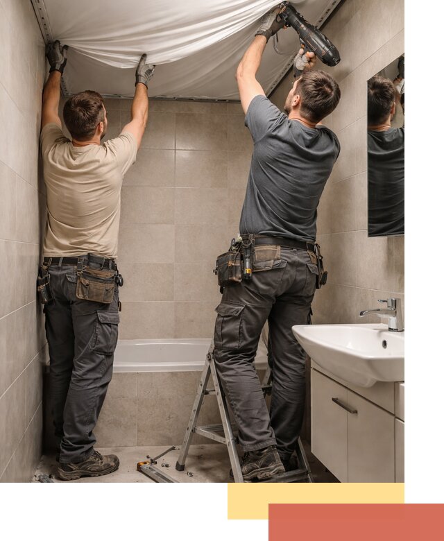 Монтаж натяжного потолка в ванной в Элисте быстро и качественно