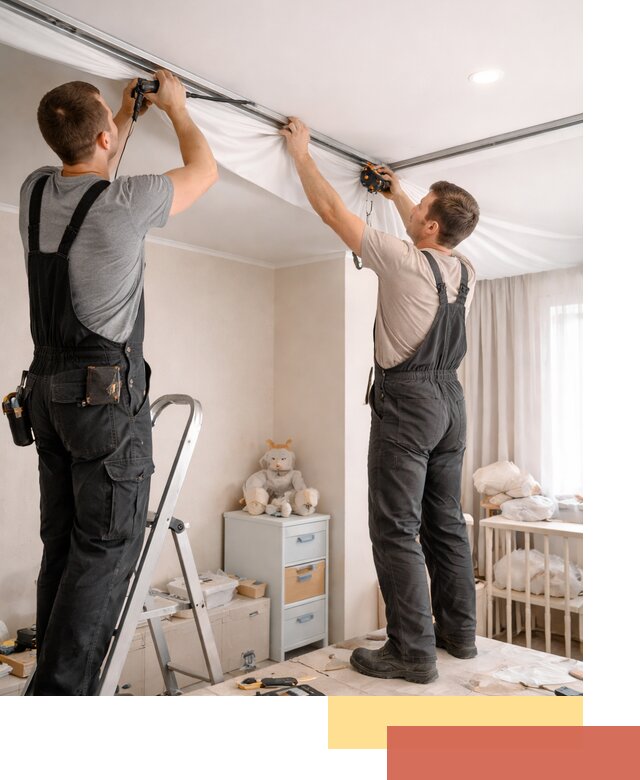 Монтаж натяжного потолка в детской комнате в Элисте