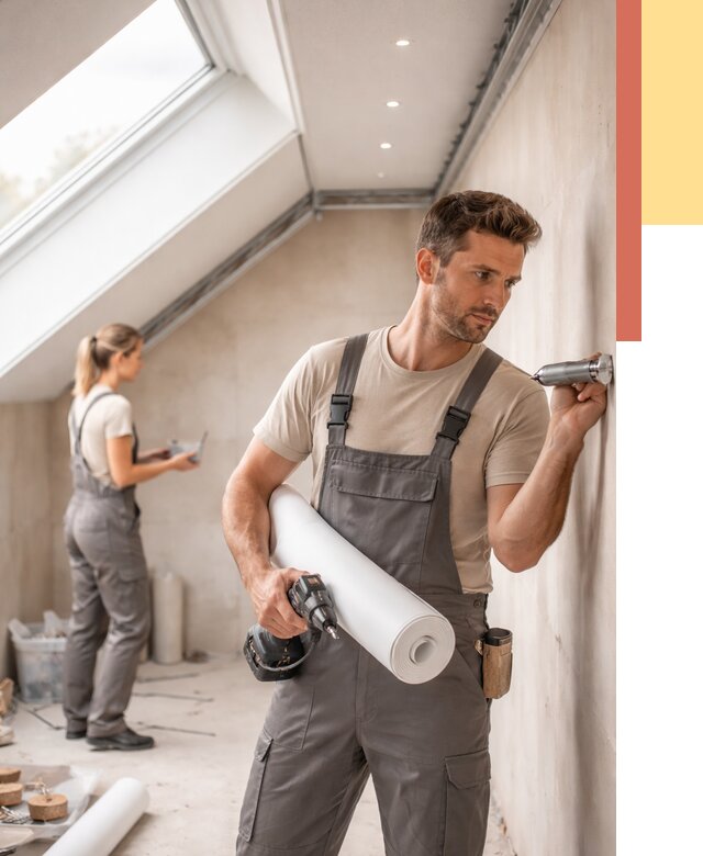 Монтаж натяжного потолка на мансарде в Элисте от 3625 руб. | ОТДЕЛОЧНИК-Элс