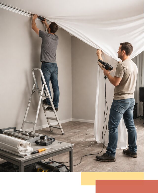 Монтаж натяжного потолка в студии в Элисте