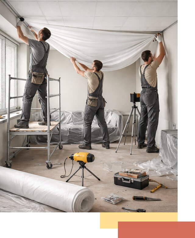 Монтаж натяжного потолка в офисе в Элисте