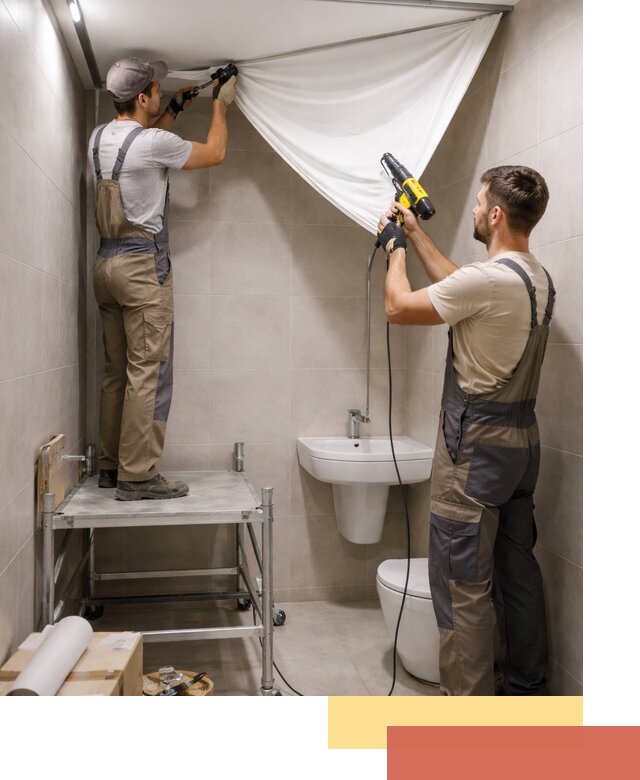 Монтаж натяжного потолка в санузле в Элисте