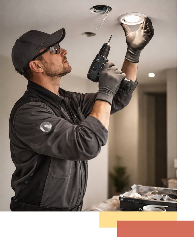 Установка точечных светильников в натяжной потолок в Элисте