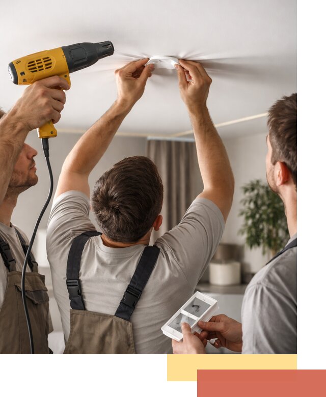 Ремонт прокола полотна натяжного потолка в Элисте