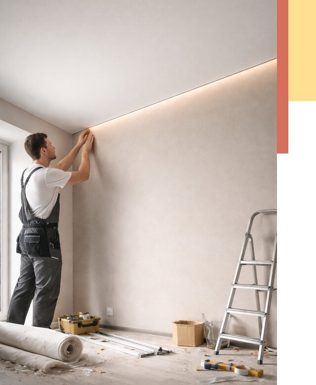 Теневые натяжные потолки в Элисте от 8492 руб. под ключ | ОТДЕЛОЧНИК-Элс