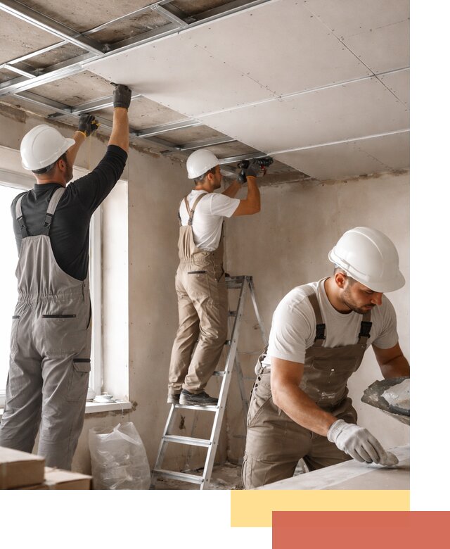 Одноуровневый потолок из гипсокартона в Элисте — монтаж и отделка