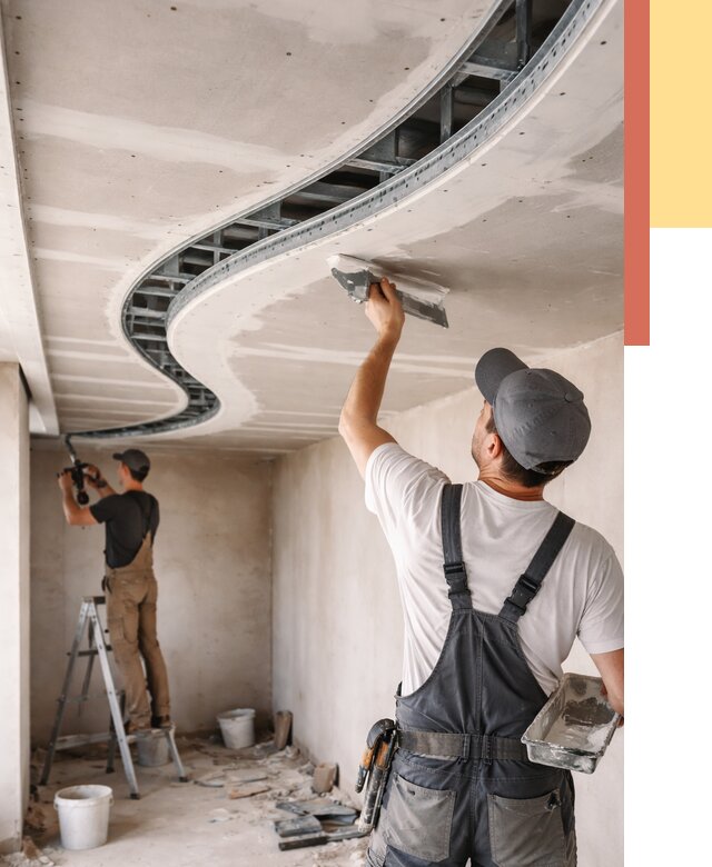 Криволинейный потолок из гипсокартона в Элисте от 2175 руб./м2 | ОТДЕЛОЧНИК-Элс