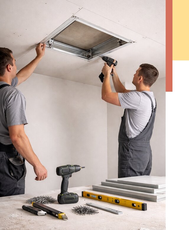 Установка люка в потолок ГКЛ в Элисте от 2589 руб. под ключ | ОТДЕЛОЧНИК-Элс