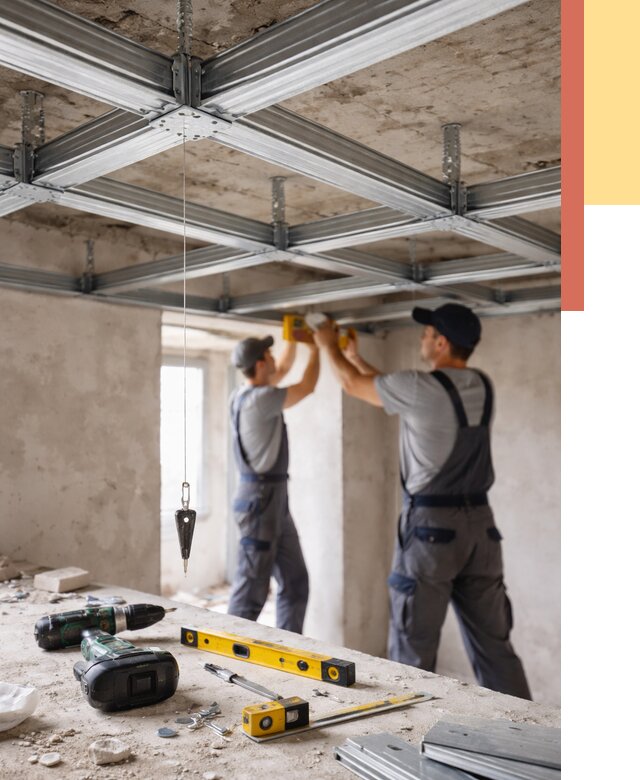 Монтаж каркаса потолка из профиля в Элисте от 4660 руб. — услуги ОТДЕЛОЧНИК-Элс