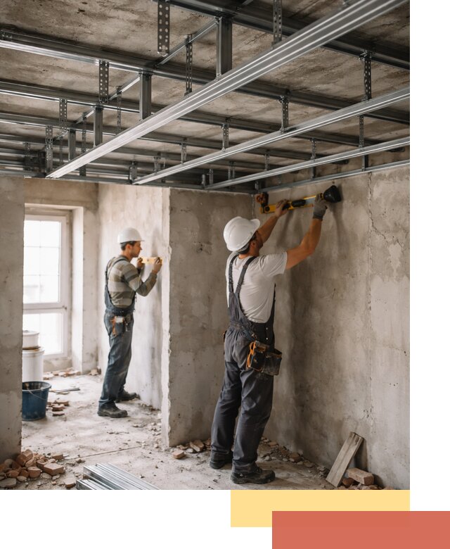 Монтаж каркаса потолка из профильного профиля в Элисте