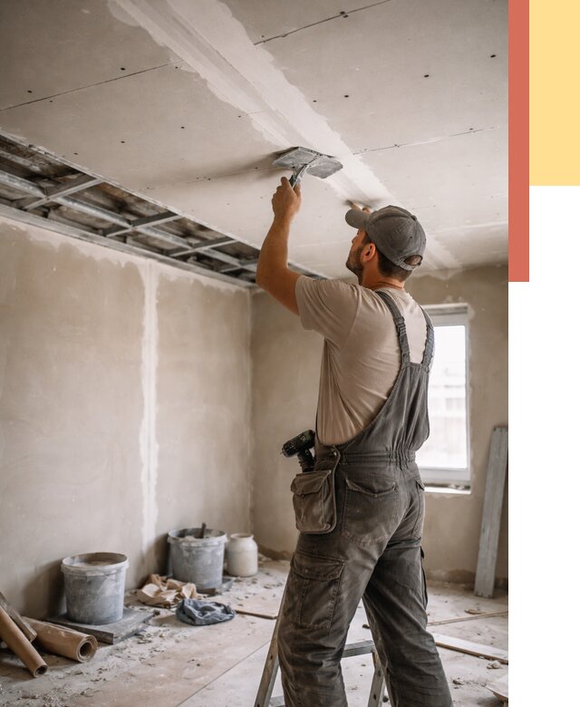 Ремонт потолка из гипсокартона в Элисте от 673 руб./м² — быстро и недорого | ОТДЕЛОЧНИК-Элс