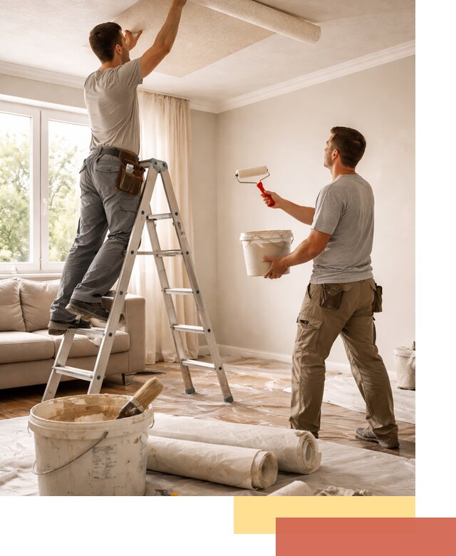 Поклейка обоев на потолок в Элисте — качественно и быстро