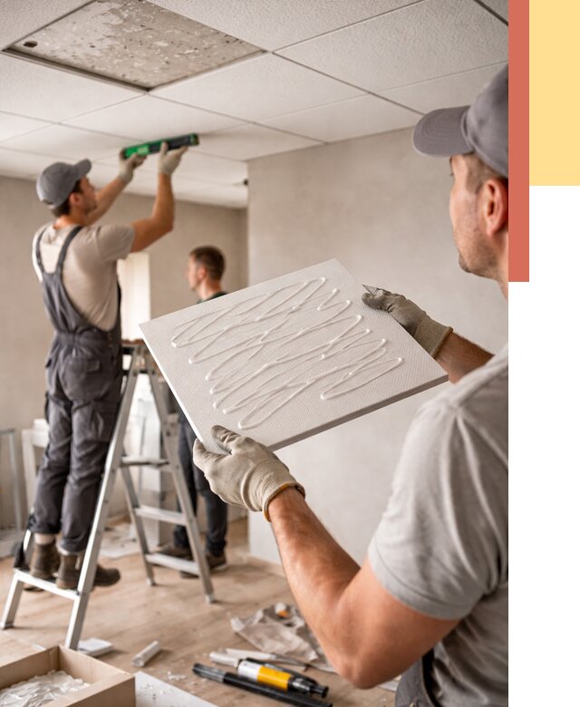 Монтаж потолочной плитки в Элисте от 4660 руб. — быстро и недорого | ОТДЕЛОЧНИК-Элс