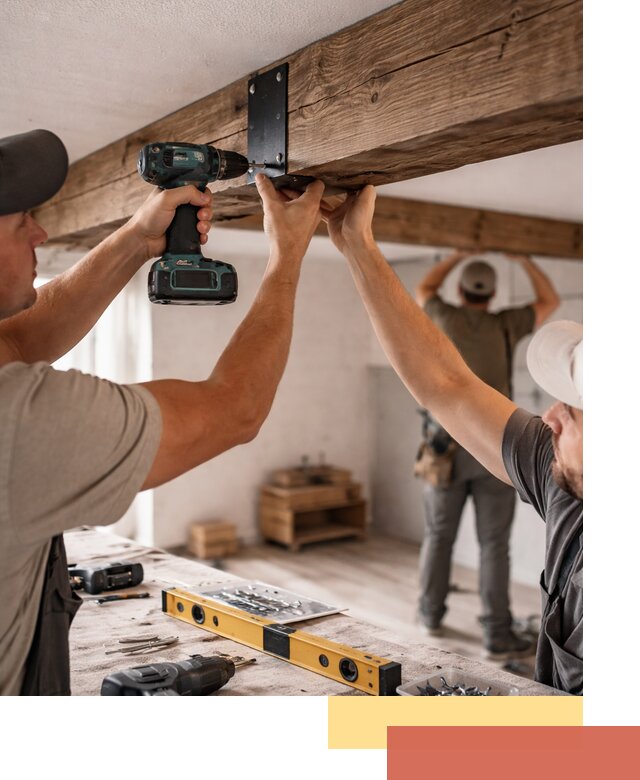 Монтаж декоративных потолочных балок в Элисте