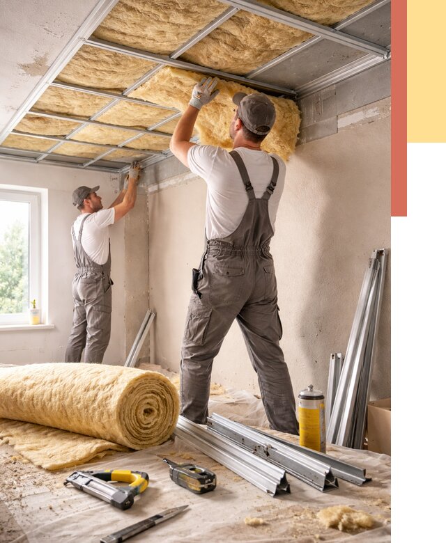 Утепление потолка в Элисте от 7456 руб/м2 — недорого, быстро, под ключ | ОТДЕЛОЧНИК-Элс