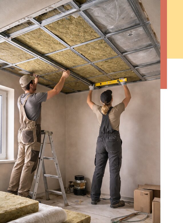 Шумоизоляция потолка в Элисте от 1295 руб. под ключ — услуги ОТДЕЛОЧНИК-Элс